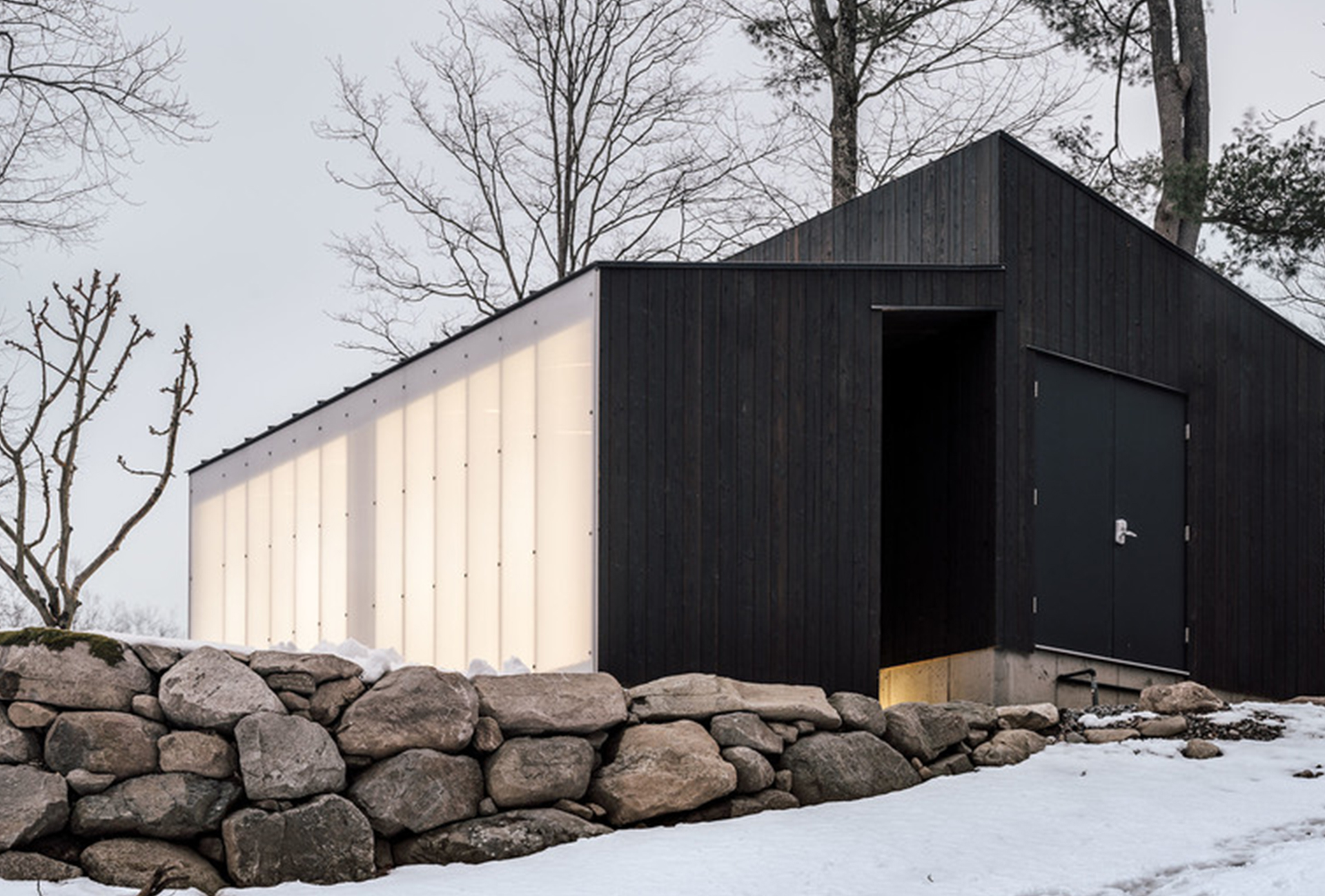 Small Wooden Pavilion featuring Gendai® Linseed Black Yakisugi Siding