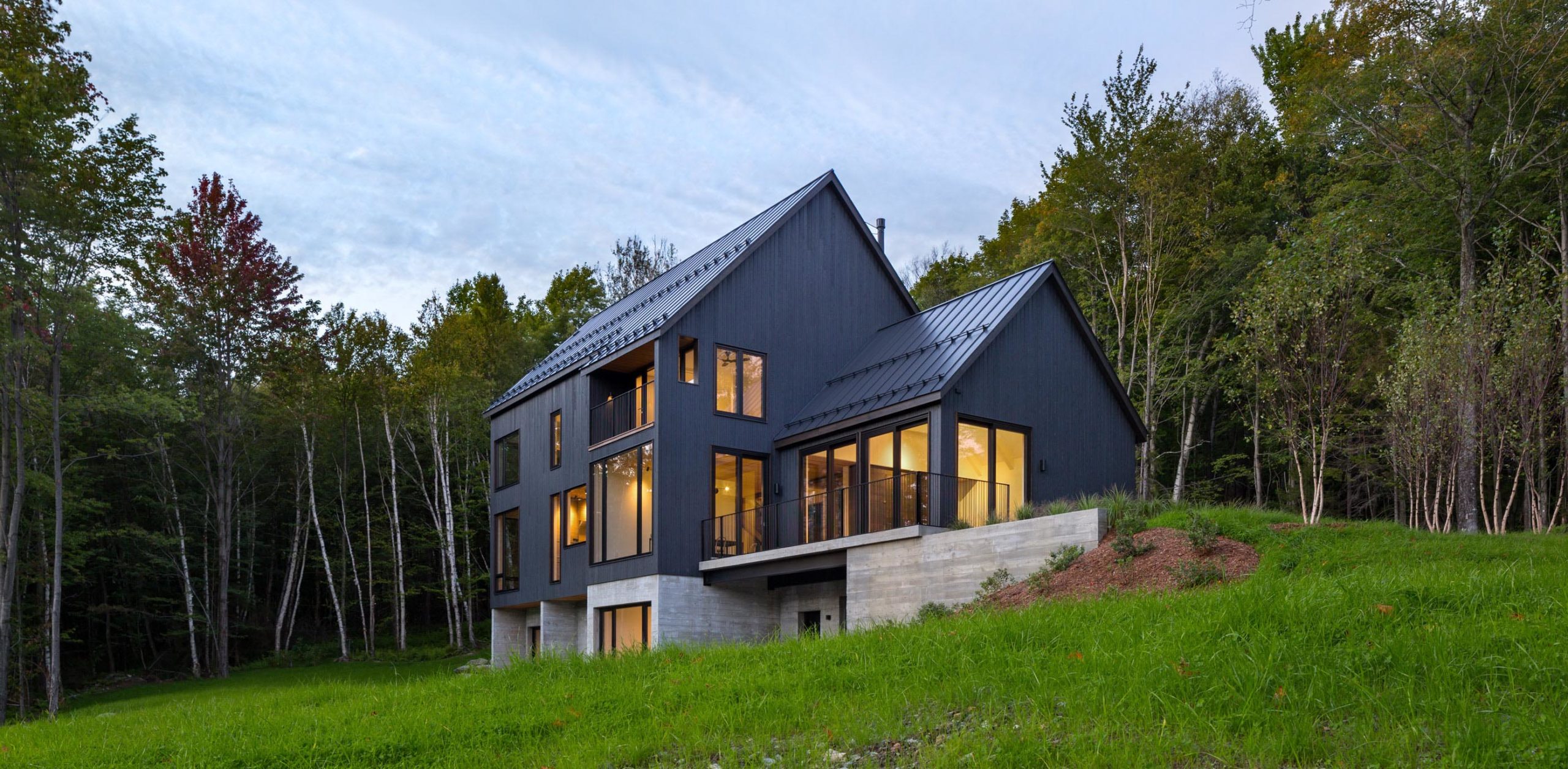Elemental House featuring Gendai® Alkyd Dark Gray Yakisugi Siding