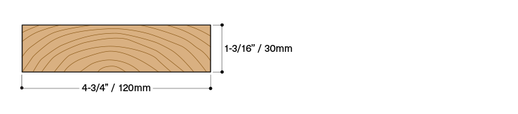 Graphic profile for 5/4x5x12 SquareEdge