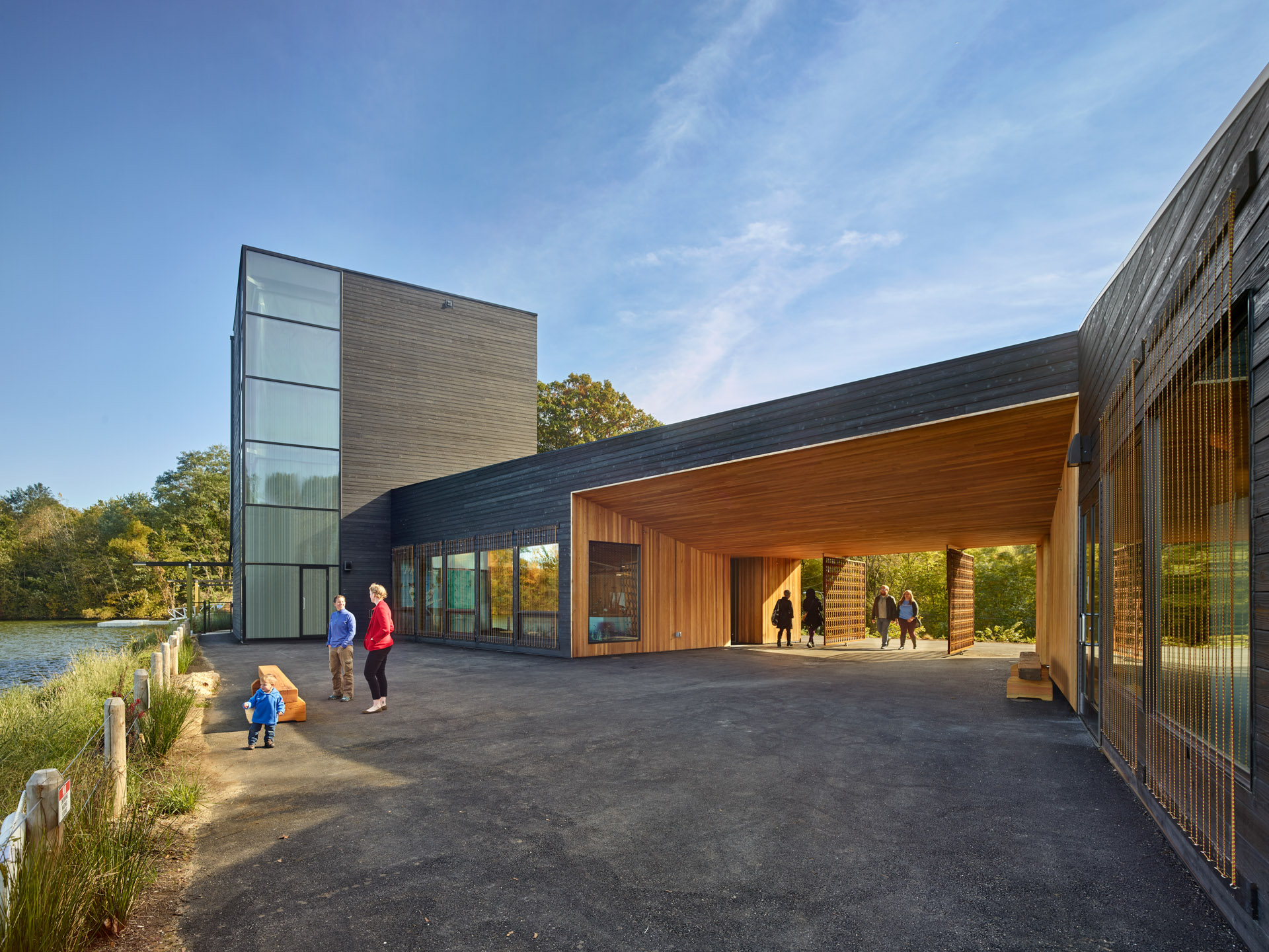 Discovery Center featuring Gendai® Alkyd Black Yakisugi Siding