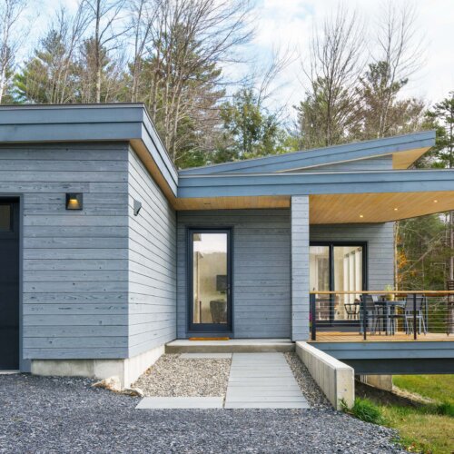 Gendai® Alkyd Light Gray Yakisugi siding as seen on Hilltop House
