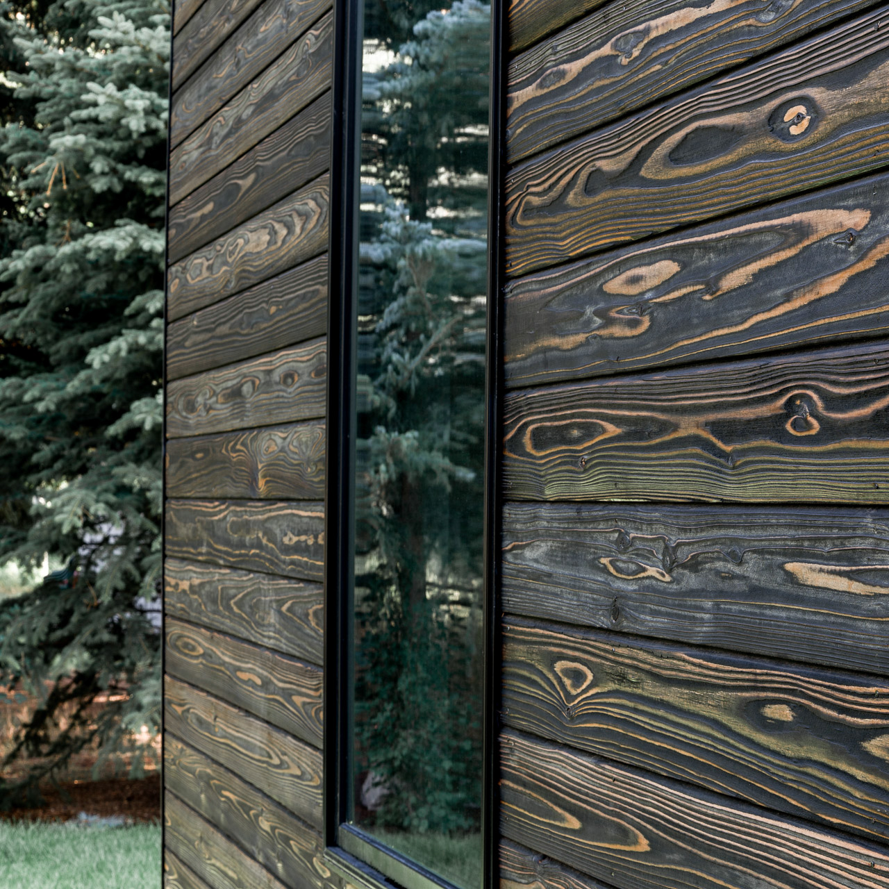 Pika-Pika® Linseed Black Yakisugi siding as featured on Ketchum House